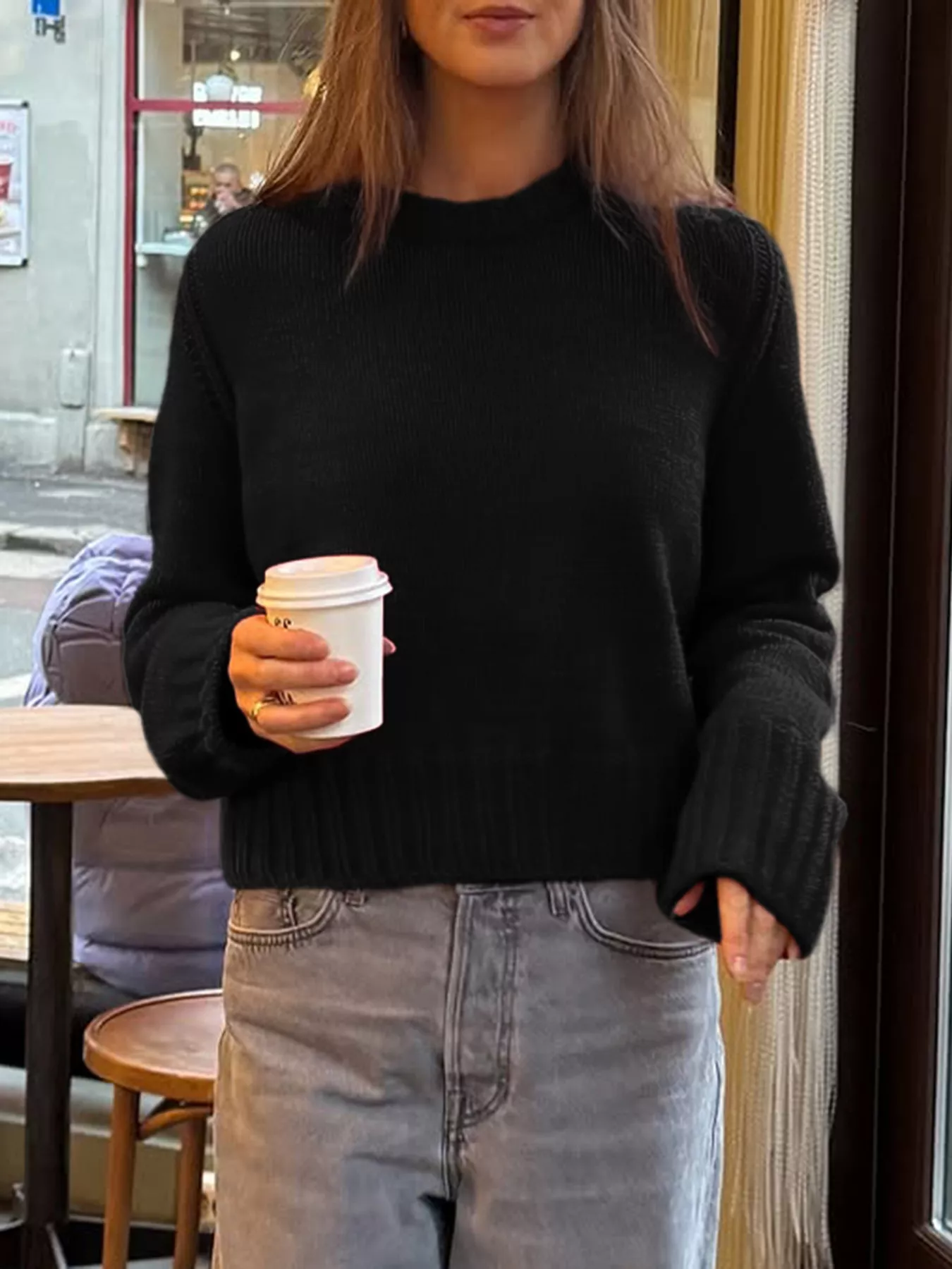 Ribbed Round Neck Sweater - Image 8