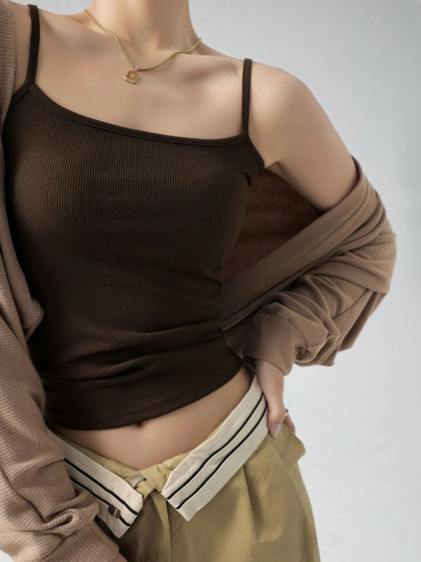 Ribbed Scoop Neck Cami Top - Image 3