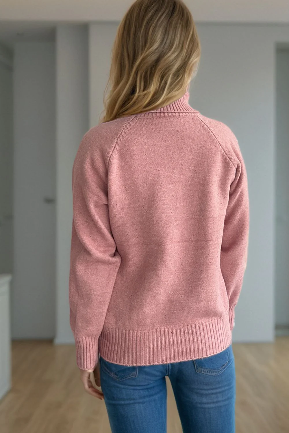 Ribbed Turtleneck Raglan Sleeve Sweater - Image 16