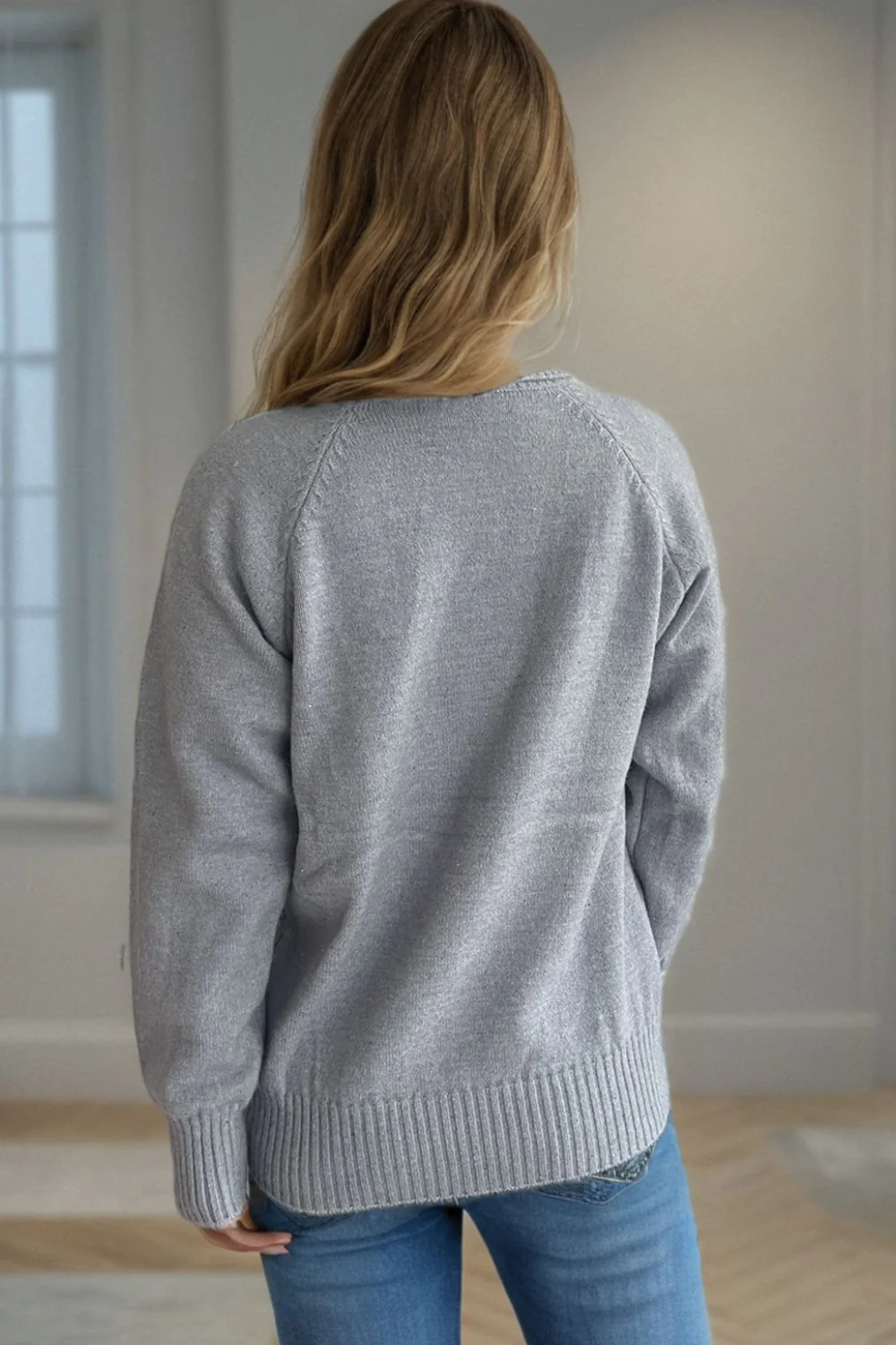 Ribbed Turtleneck Raglan Sleeve Sweater - Image 7