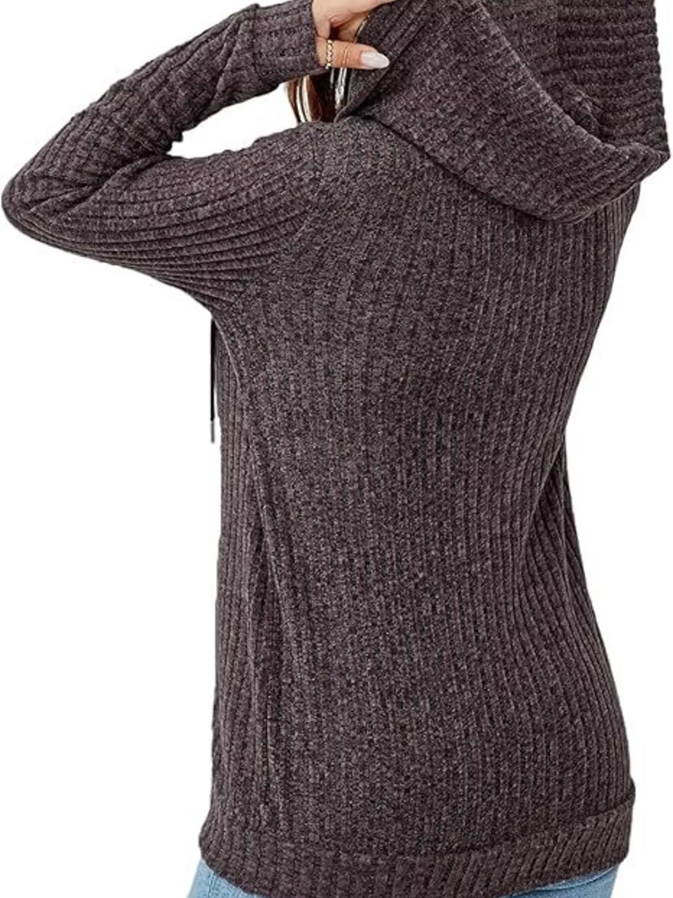 Ribbed Zip Up Hooded Outerwear - Image 14