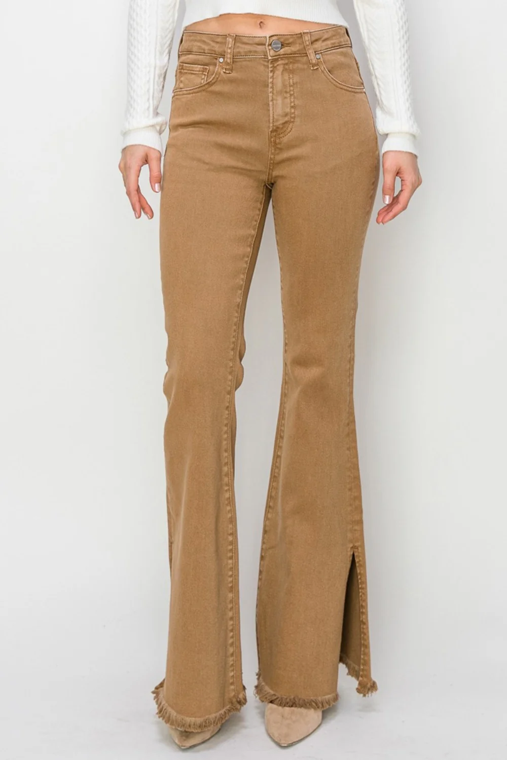 RISEN Bailey Full Size High Waist Side Slit Flare Jeans - Image 4