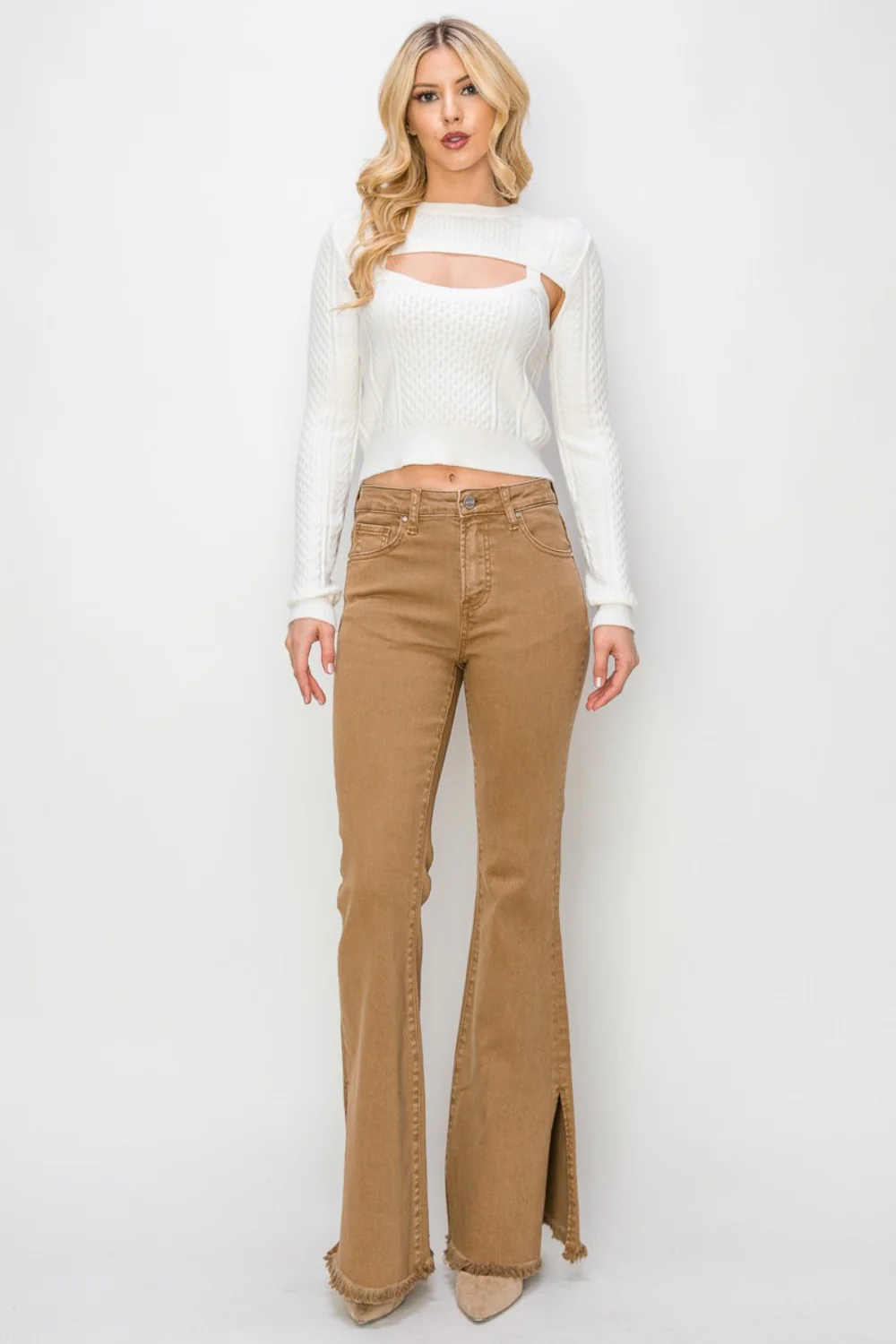 RISEN Bailey Full Size High Waist Side Slit Flare Jeans - Image 6
