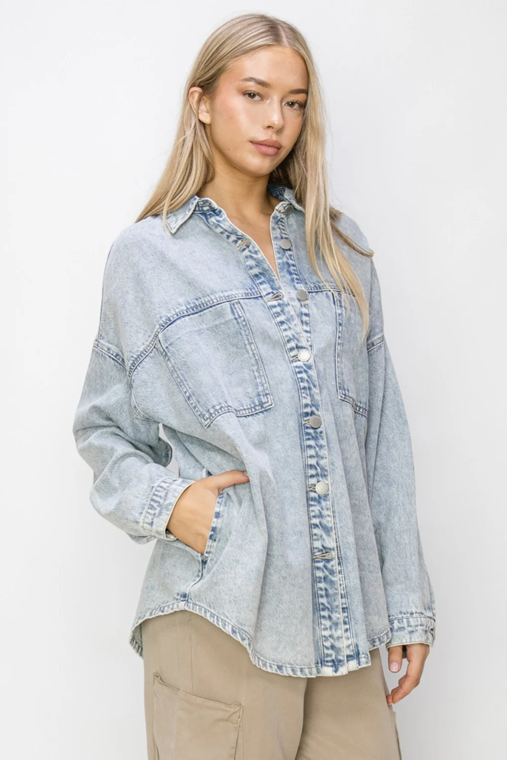 RISEN Button Up Long Sleeve Jacket - Image 3