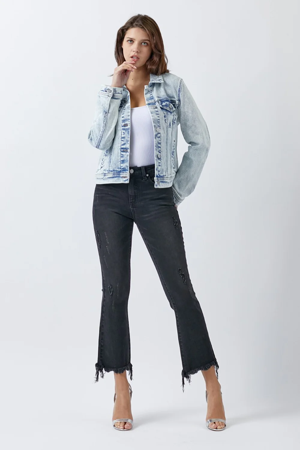 RISEN Button Up Washed Denim Jacket - Image 4