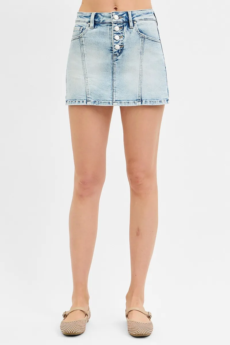 RISEN Full Size High Rise Button Down Skorts Plus Size - Image 3