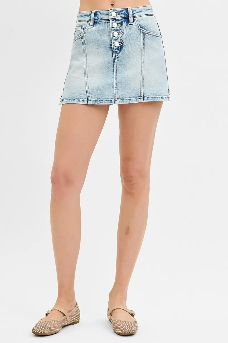 RISEN Full Size High Rise Button Down Skorts Plus Size - Image 4
