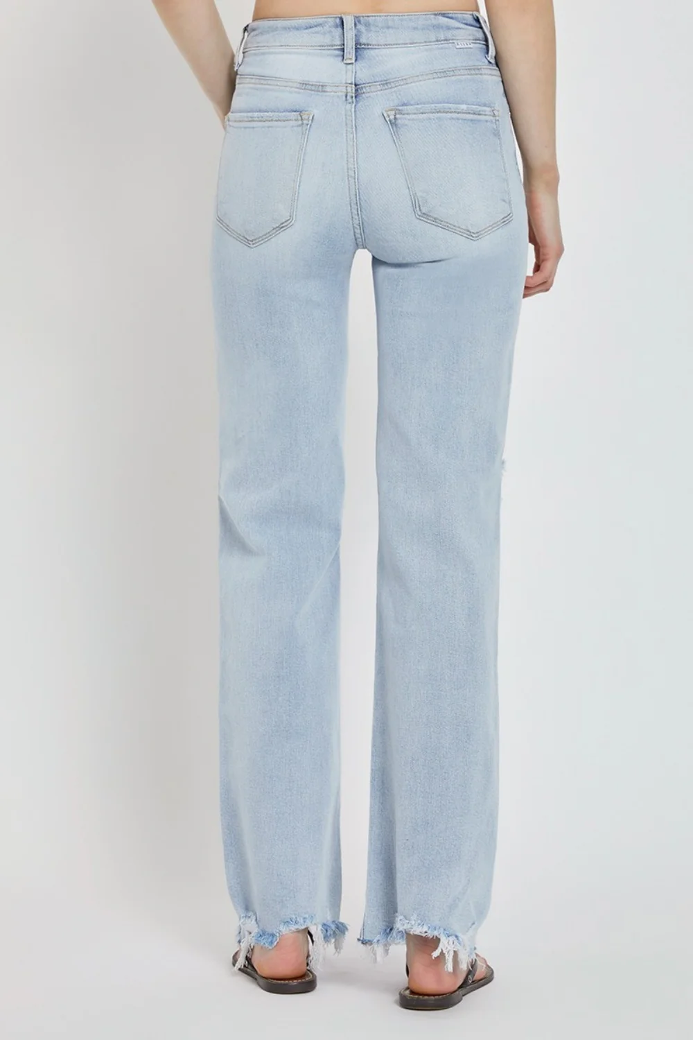 RISEN Full Size High Rise Distressed Wide Leg Jeans - Image 2
