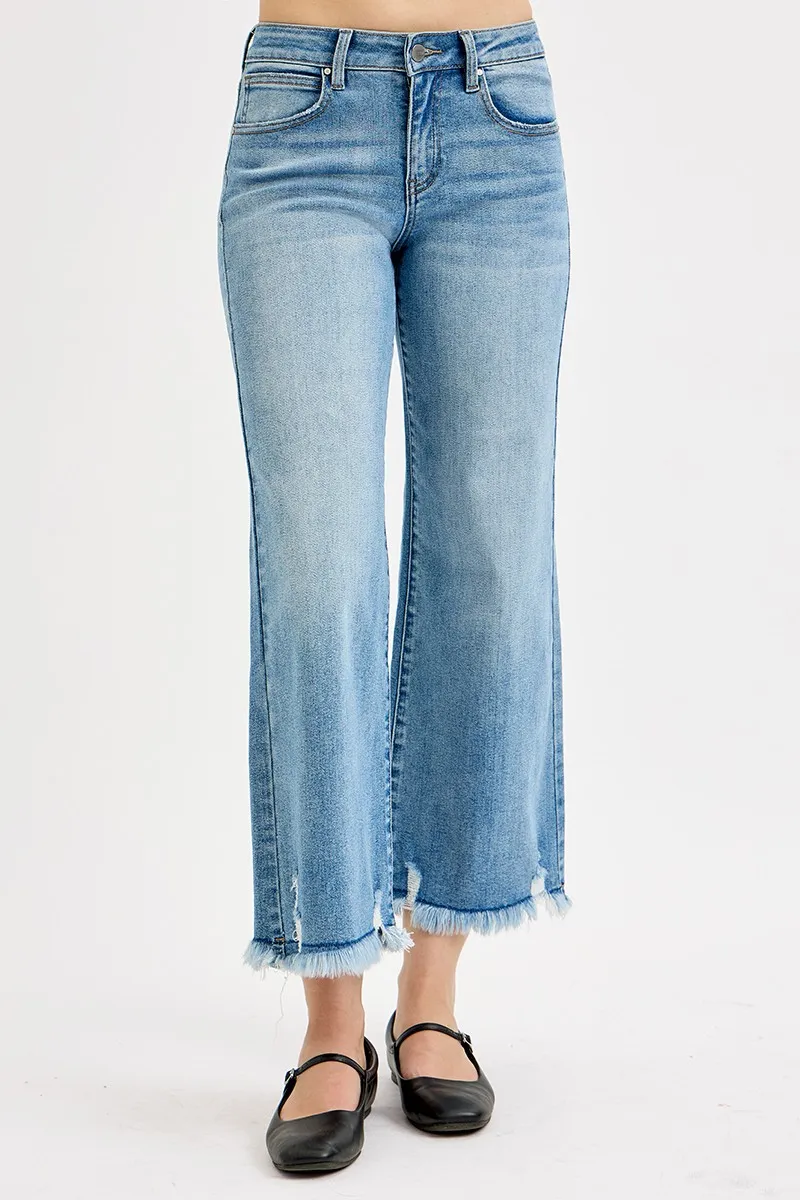 RISEN Full Size Mid Rise Crop Wide Leg Jeans Plus Size - Image 2