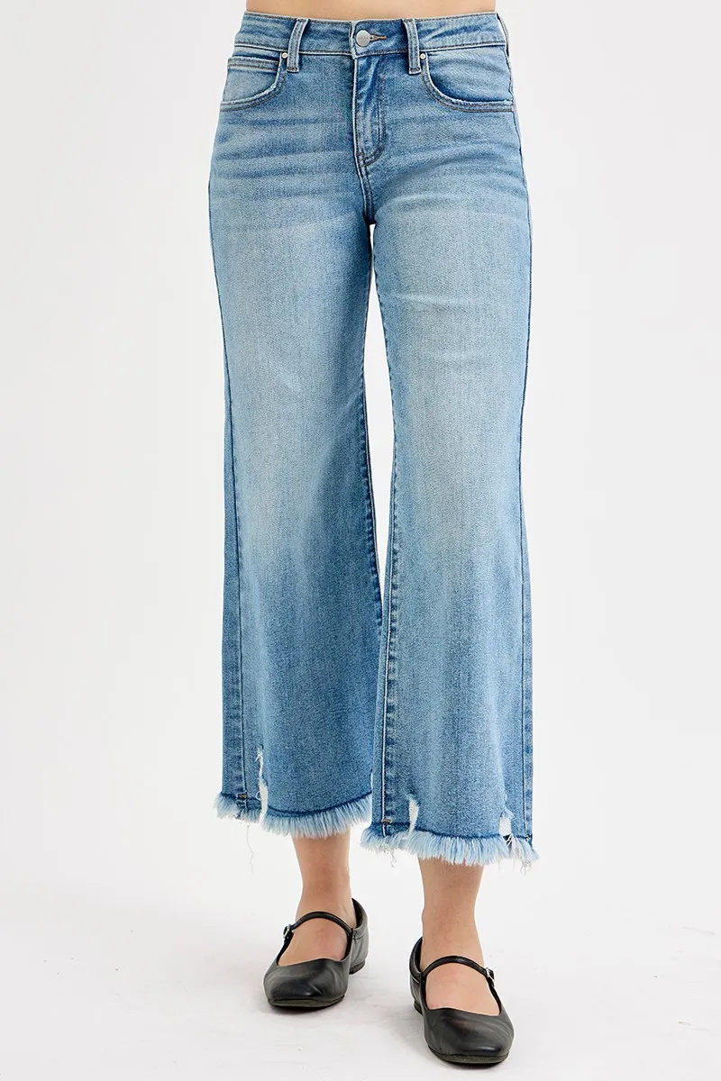 RISEN Full Size Mid Rise Crop Wide Leg Jeans Plus Size - Image 3