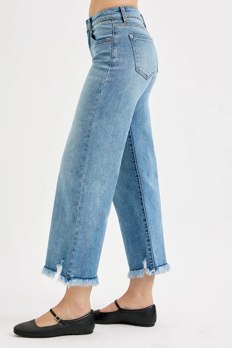 RISEN Full Size Mid Rise Crop Wide Leg Jeans Plus Size - Image 4