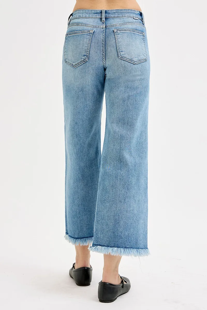 RISEN Full Size Mid Rise Crop Wide Leg Jeans Plus Size - Image 5