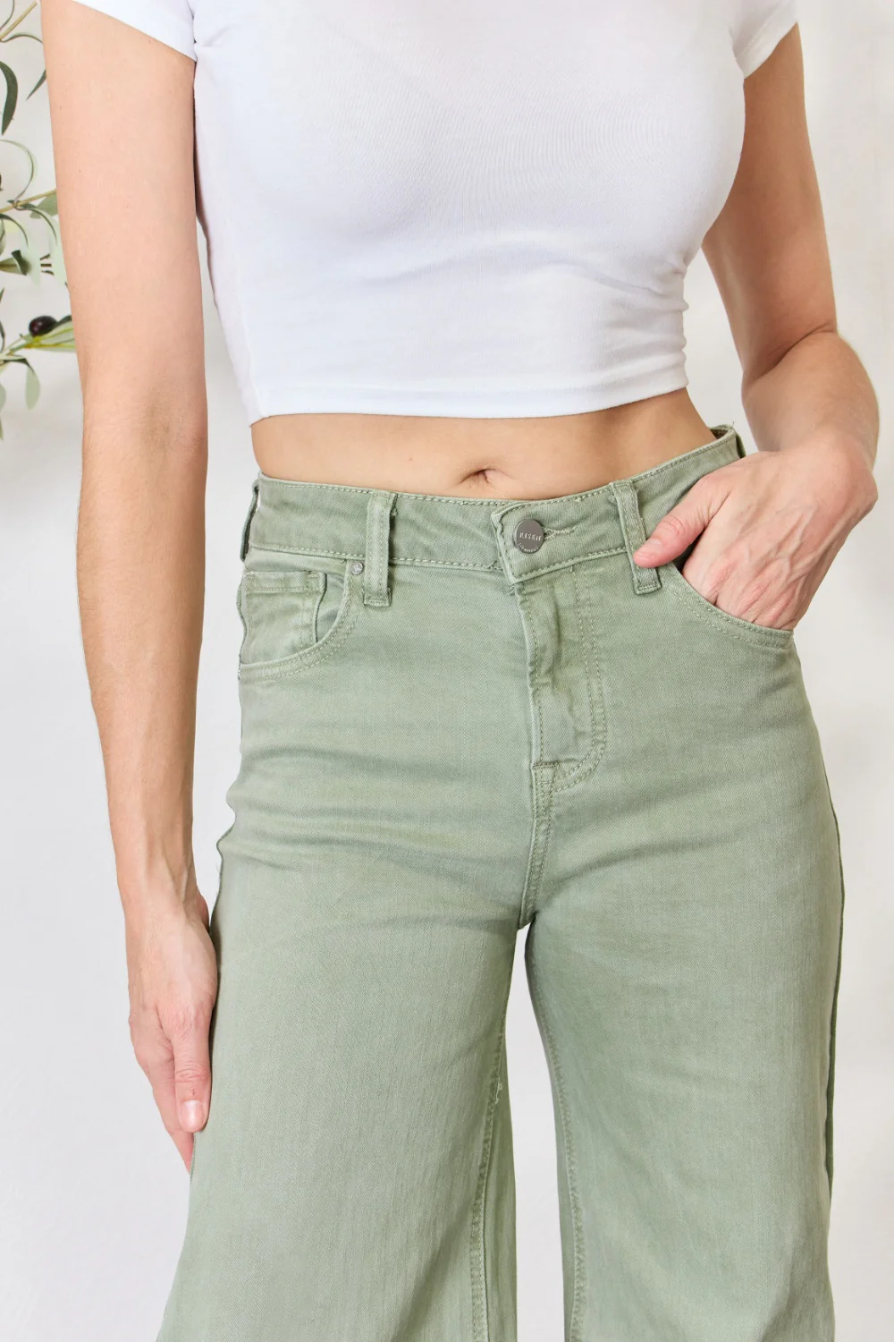 RISEN Full Size Raw Hem Wide-Leg Jeans - Image 4