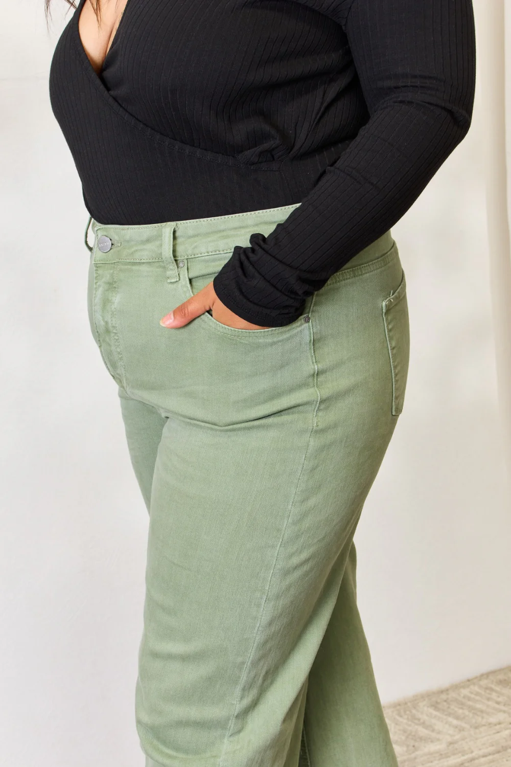 RISEN Full Size Raw Hem Wide-Leg Jeans - Image 8