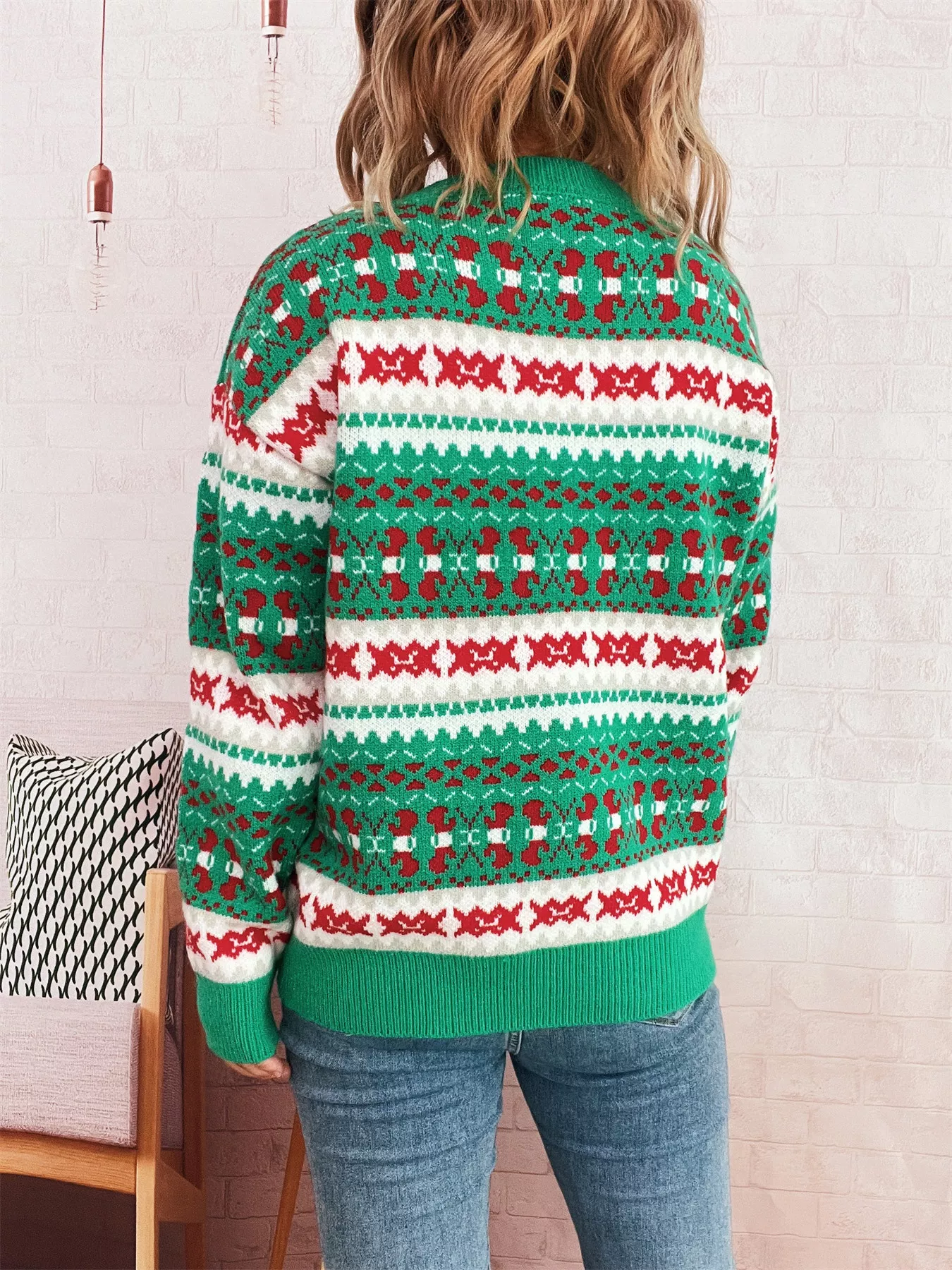Round Neck Dropped Shoulder Sweater - Image 8