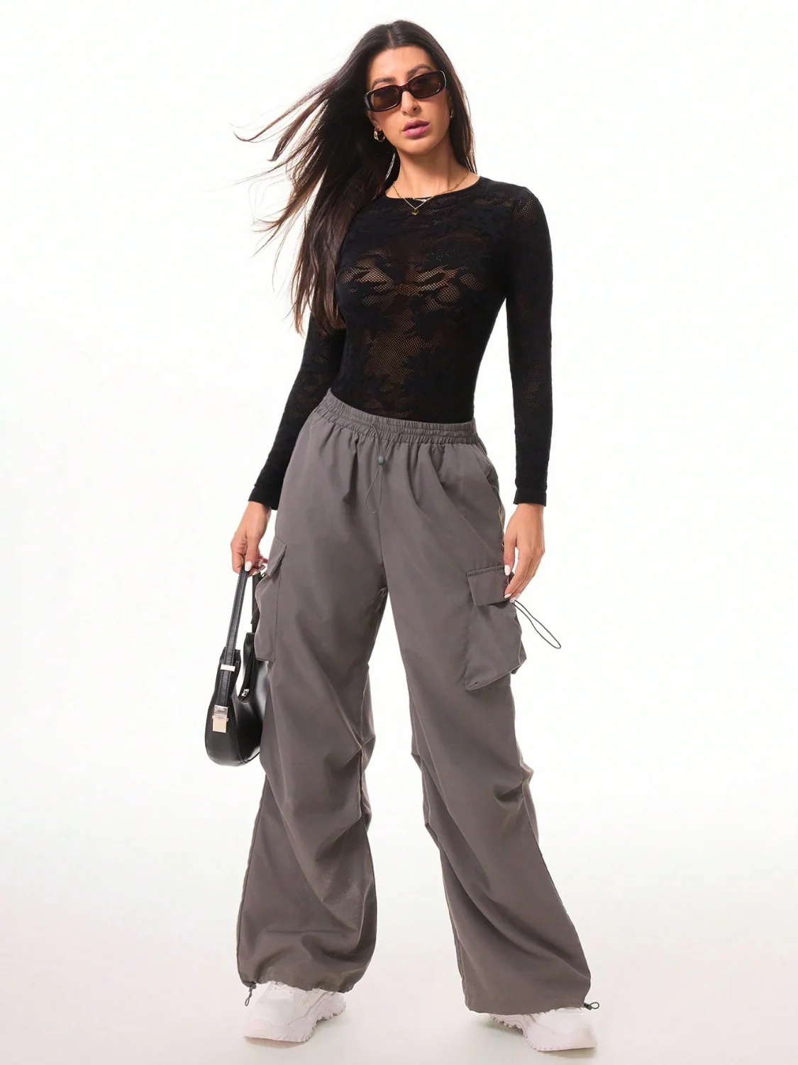 Round Neck Long Sleeve Lace Bodysuit - Image 5