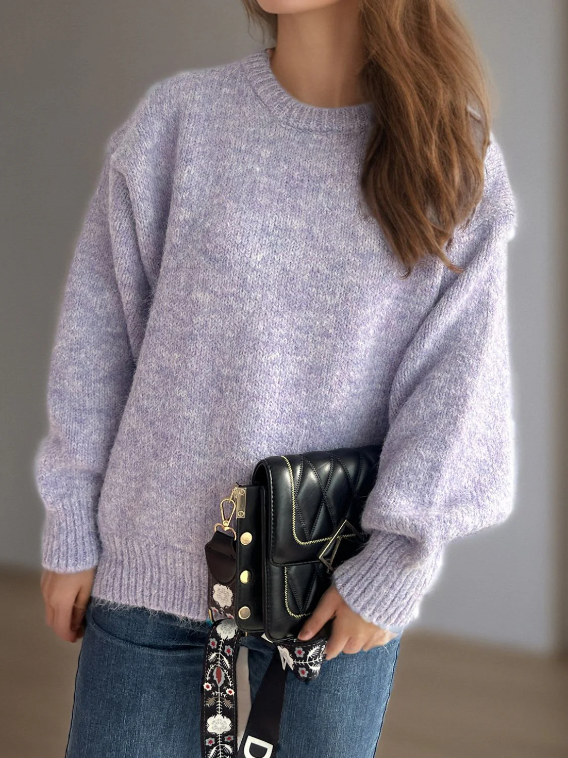 Round Neck Long Sleeve Sweater - Image 23