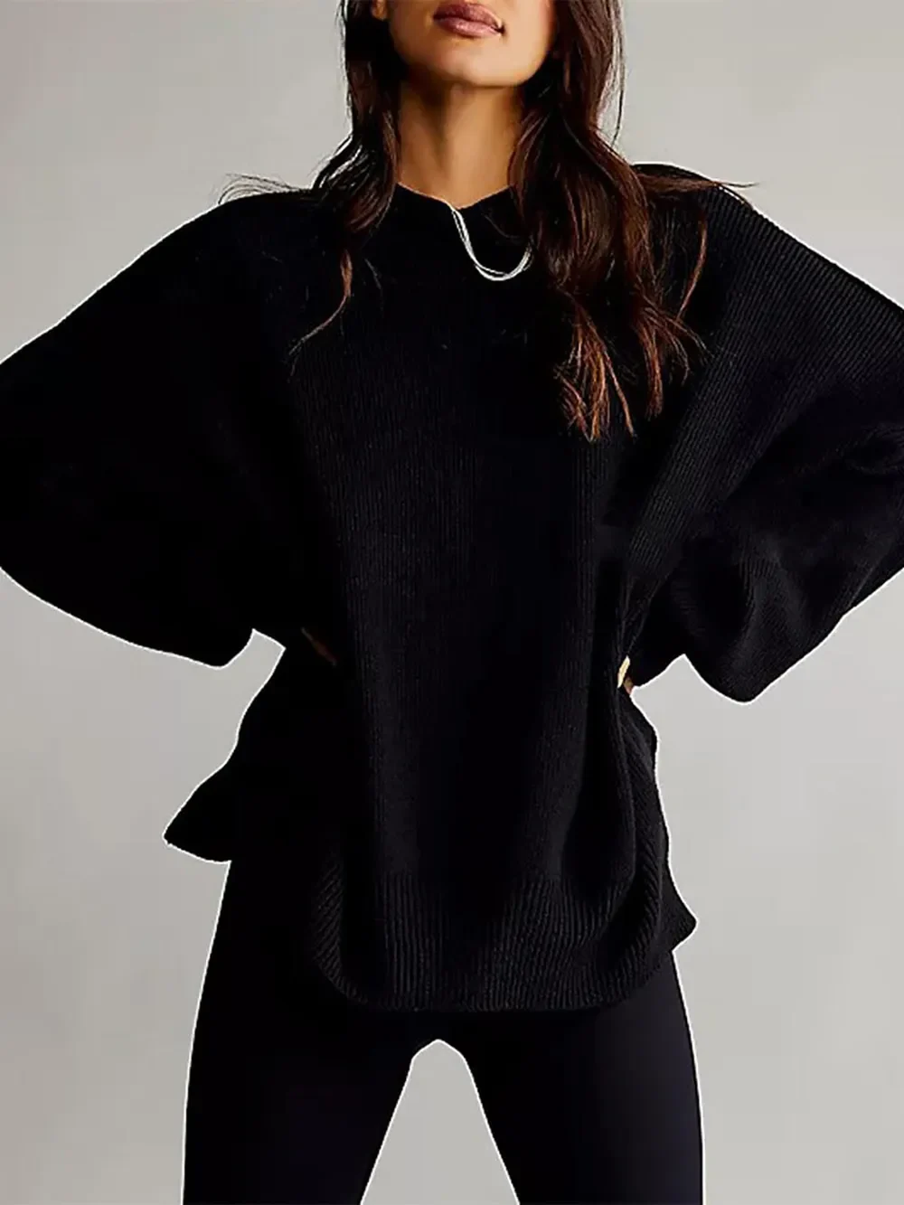 Round Neck Long Sleeve Sweater - Image 11