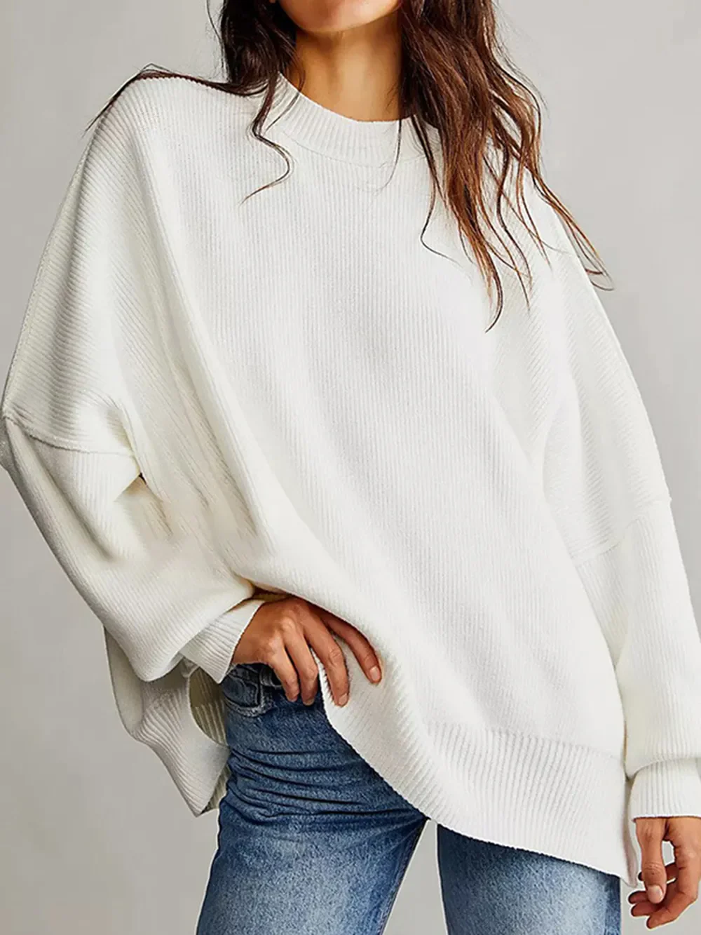 Round Neck Long Sleeve Sweater - Image 13
