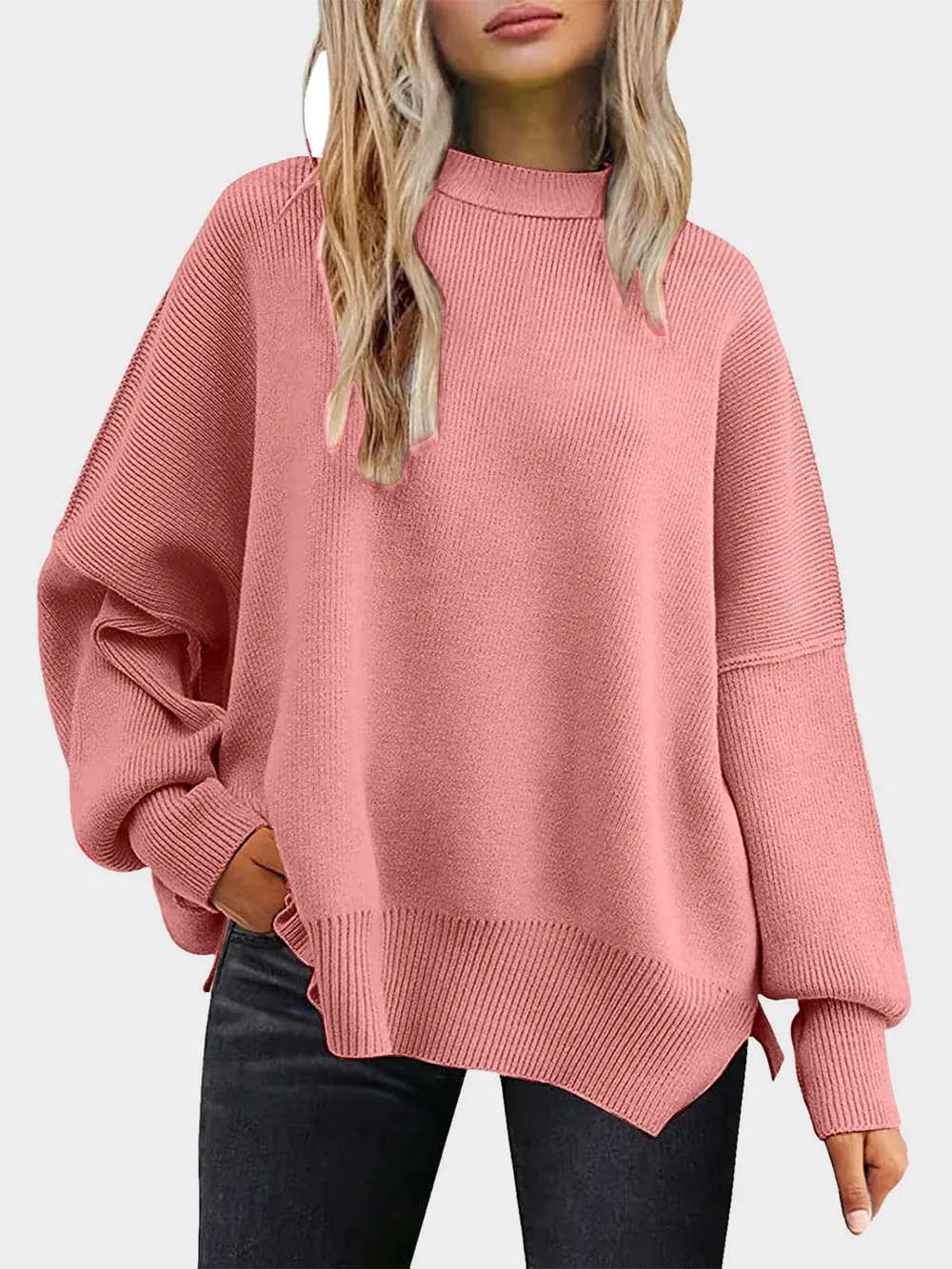 Round Neck Long Sleeve Sweater - Image 21