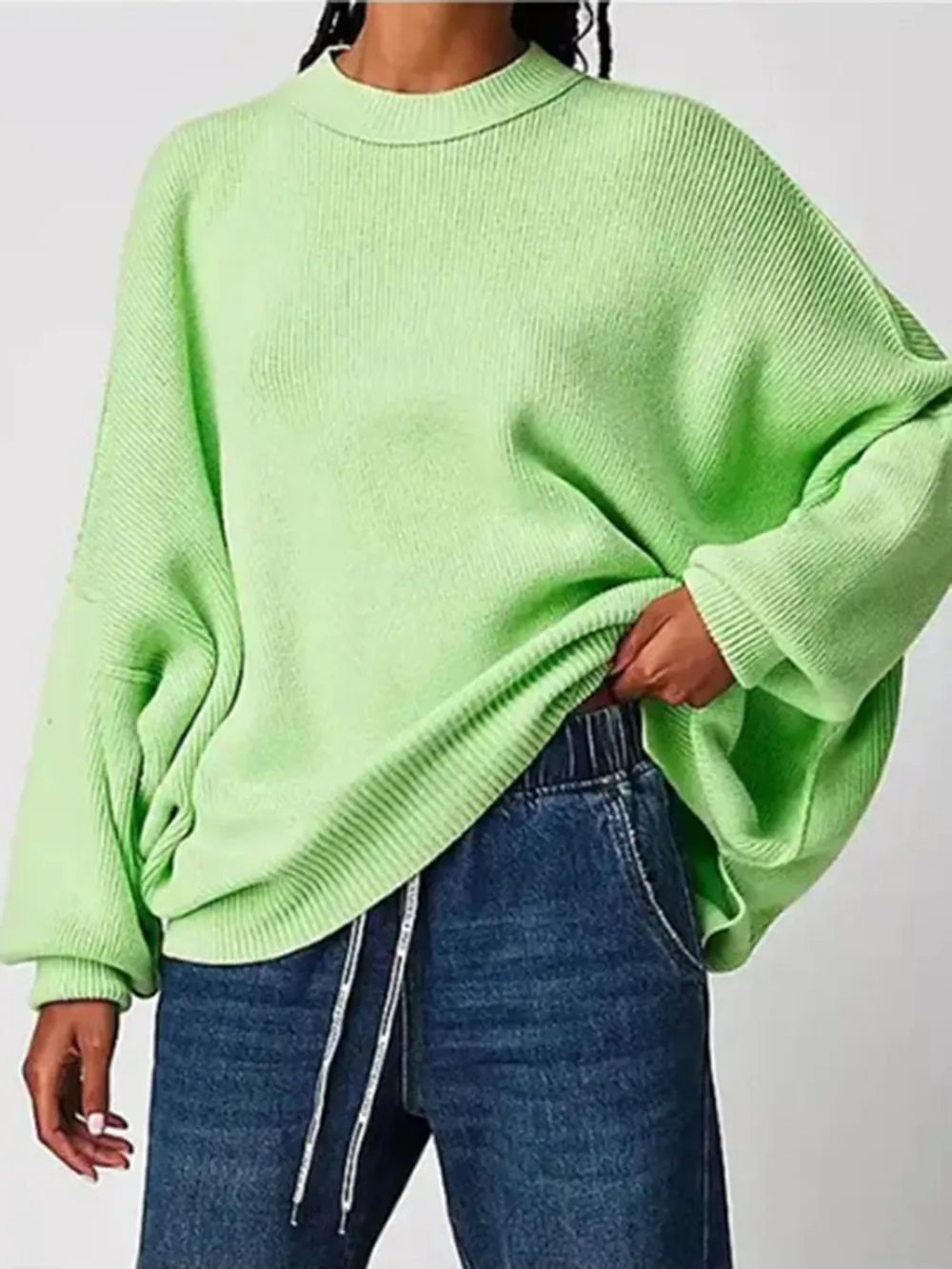 Round Neck Long Sleeve Sweater - Image 32