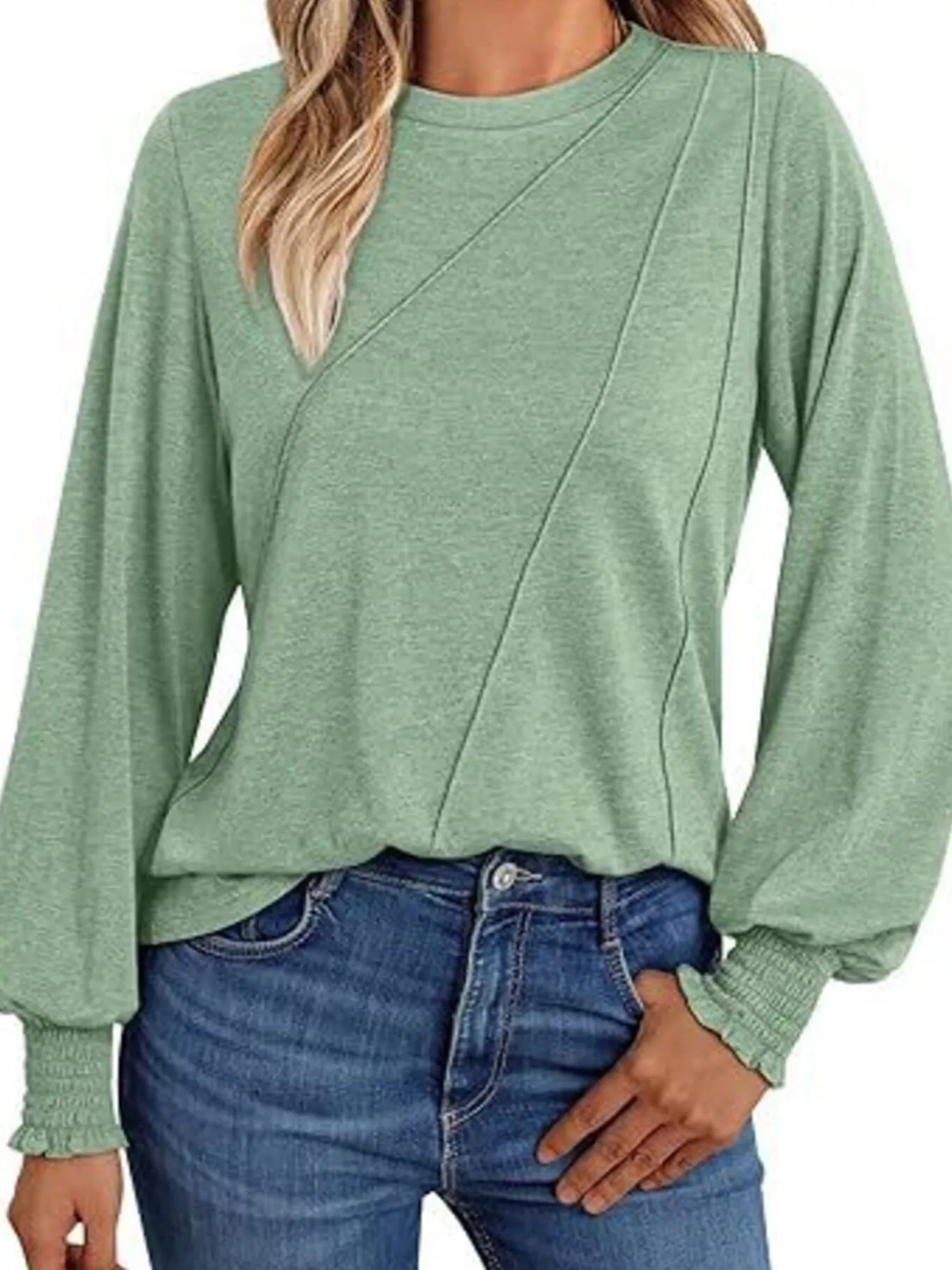 Round Neck Long Sleeve Top - Image 16