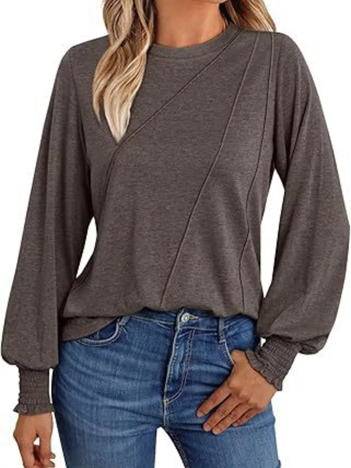 Round Neck Long Sleeve Top - Image 25