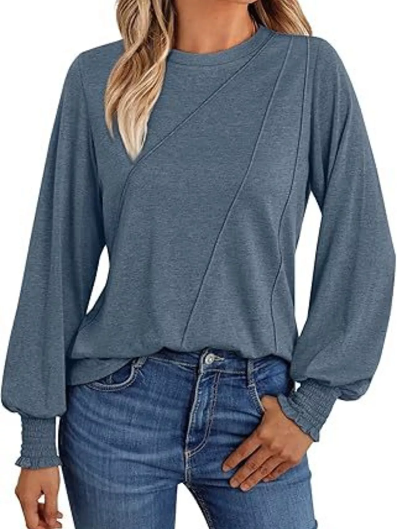 Round Neck Long Sleeve Top - Image 4