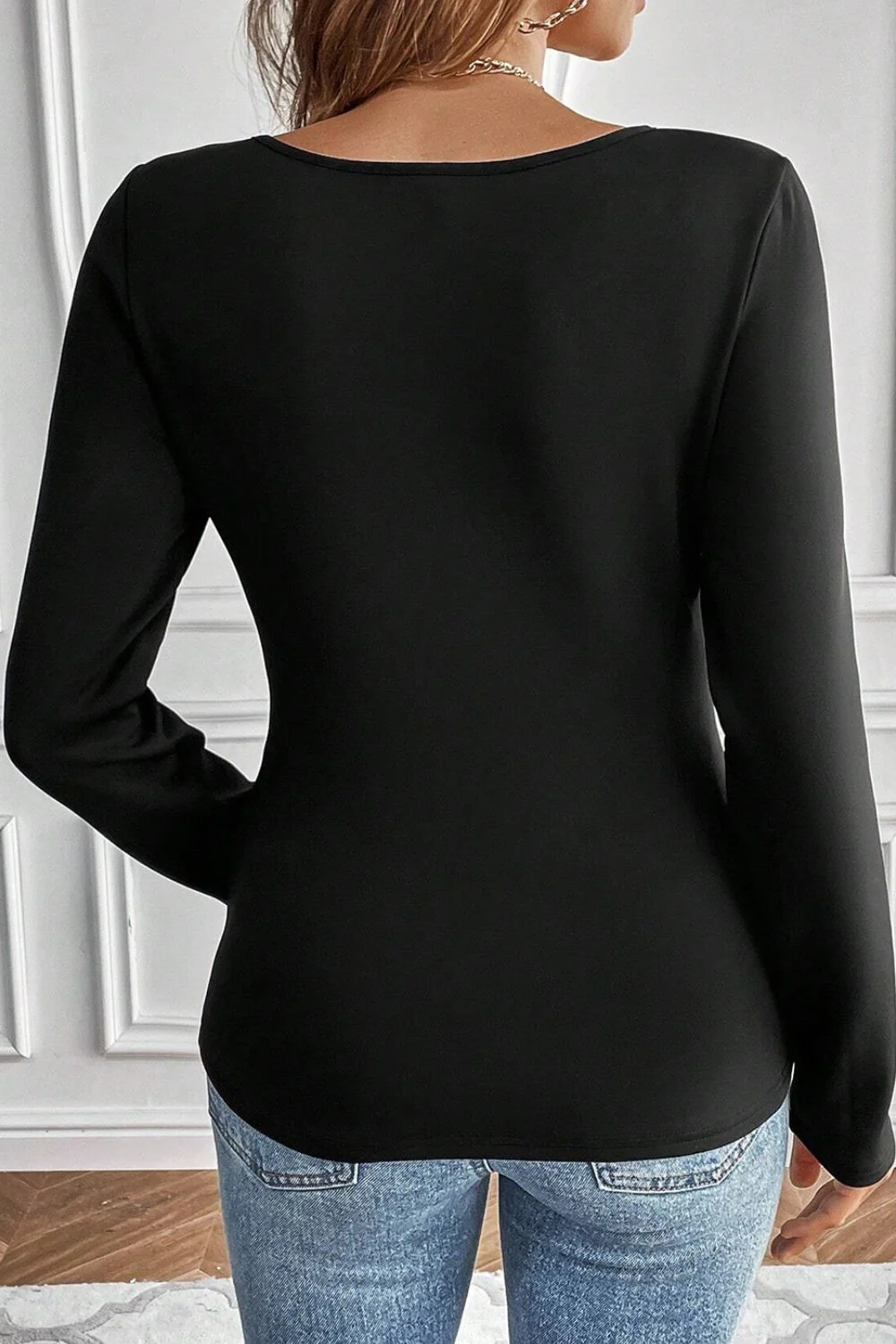 Round Neck Long Sleeve Top - Image 2