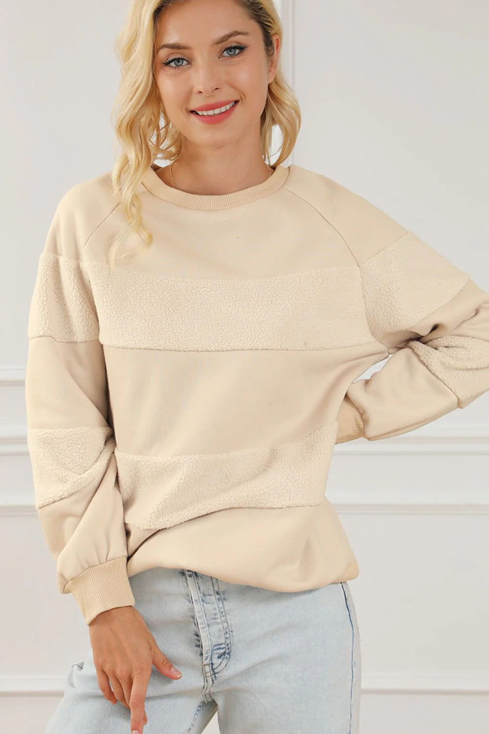 Round Neck Raglan Sleeve Sweatshirt - Image 2