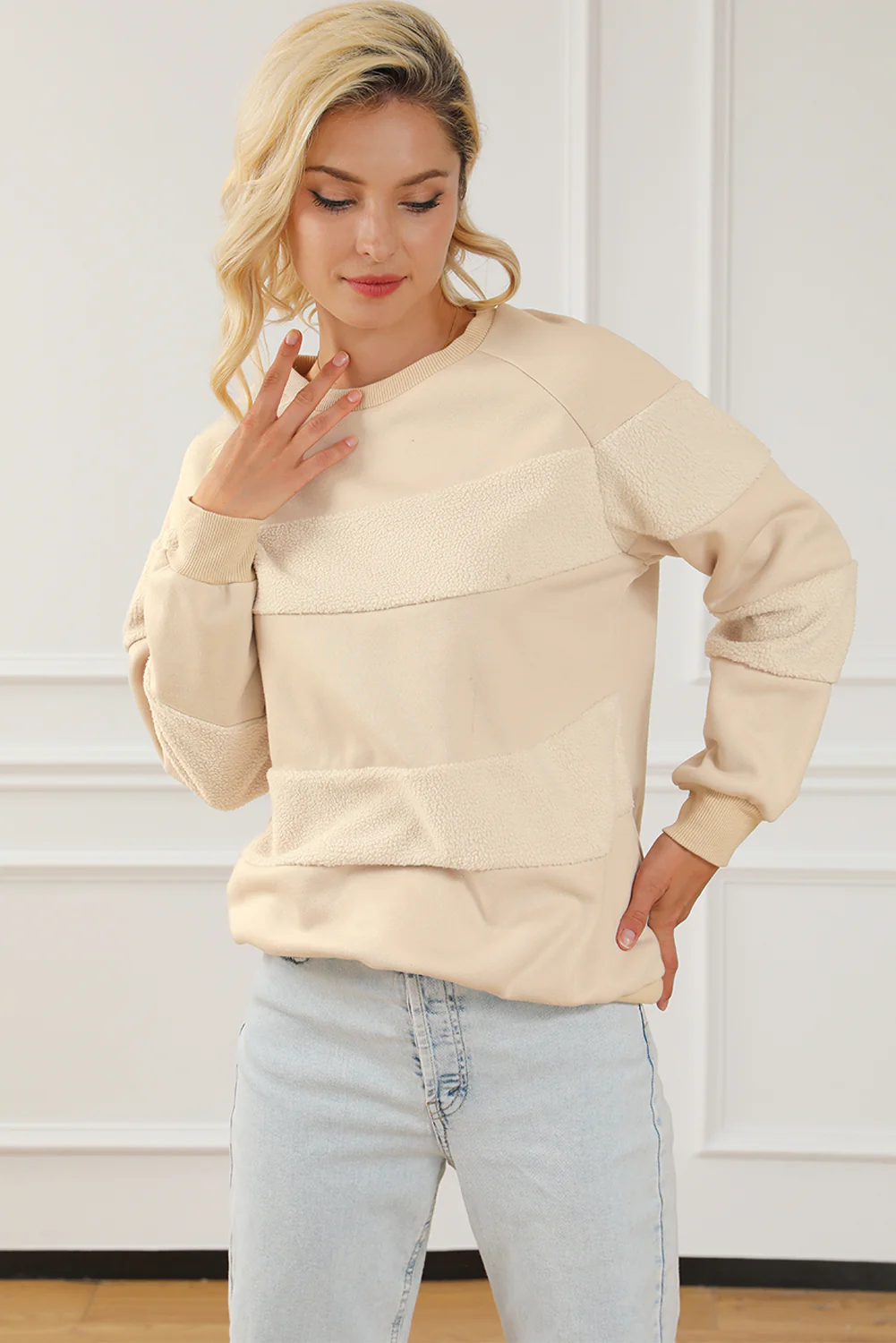Round Neck Raglan Sleeve Sweatshirt - Image 6
