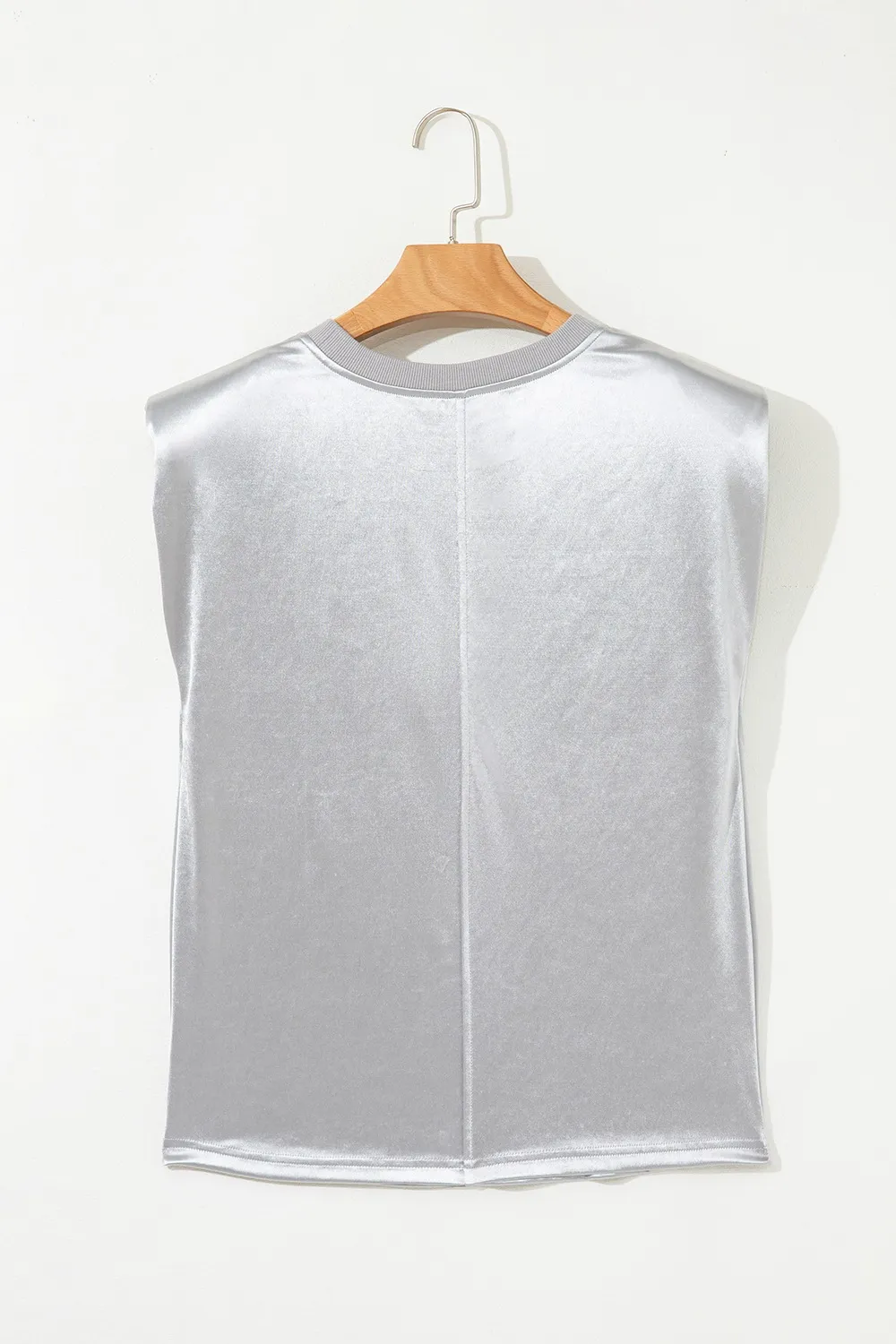 Round Neck Satin Tank Top - Image 4