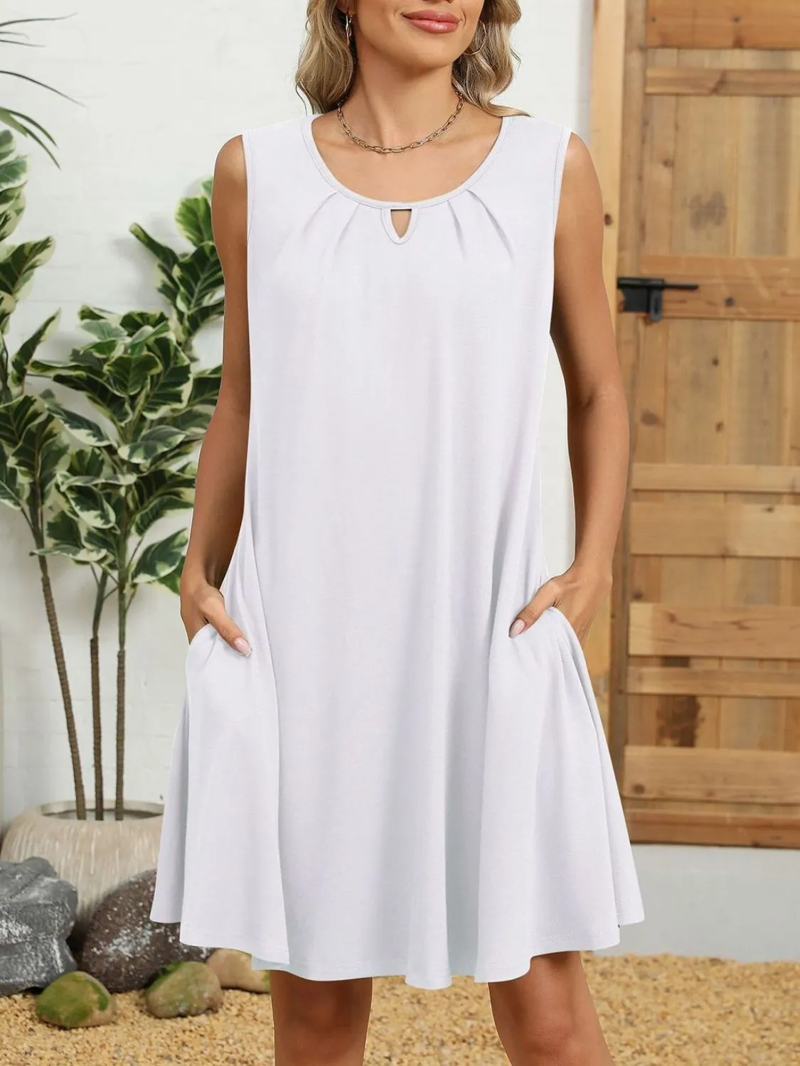 Round Neck Sleeveless Dress - Image 7