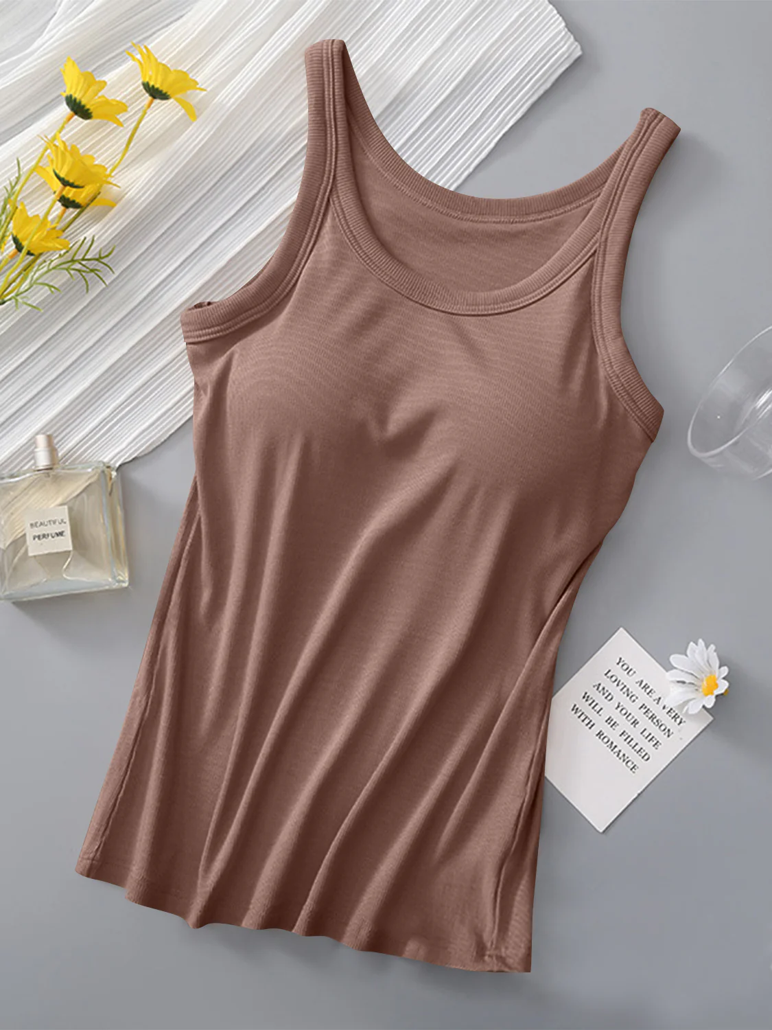 Round Neck Tank with Bra - Image 17