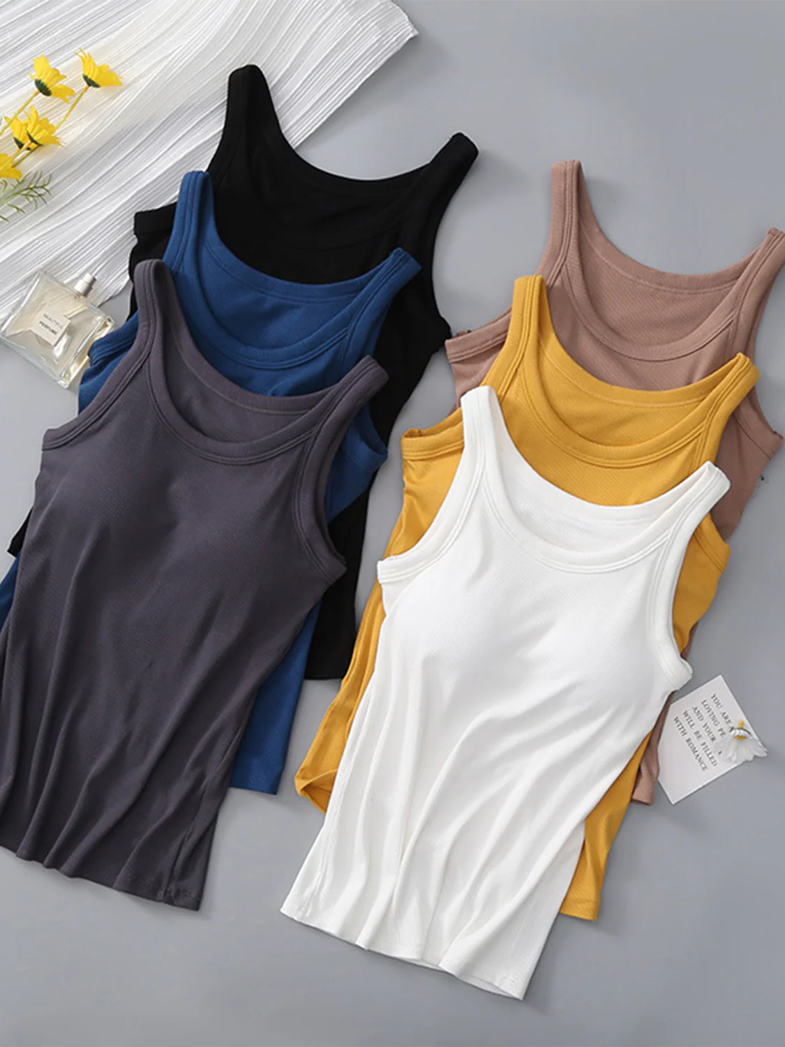 Round Neck Tank with Bra - Image 26