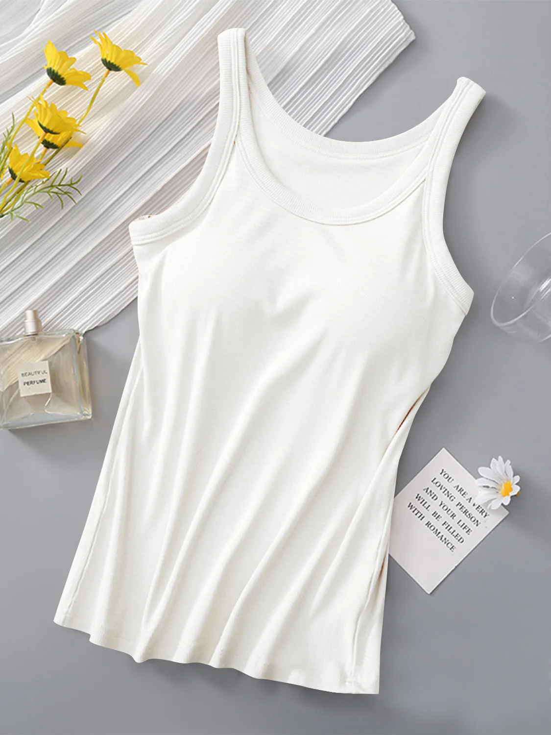 Round Neck Tank with Bra - Image 9