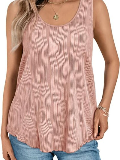 Round Neck Wide Strap Tank - Image 12