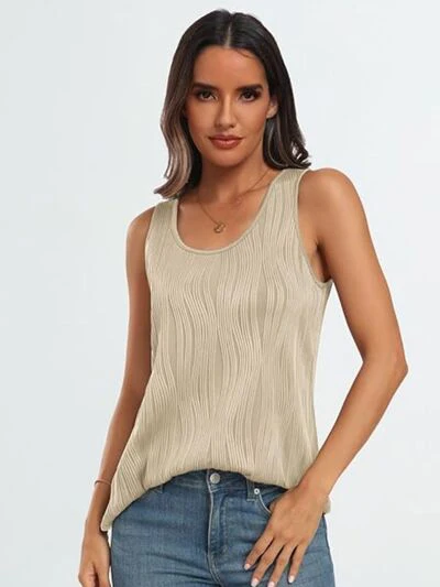 Round Neck Wide Strap Tank - Image 13