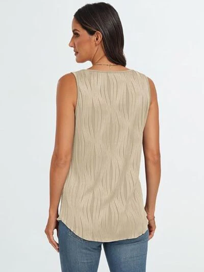Round Neck Wide Strap Tank - Image 14