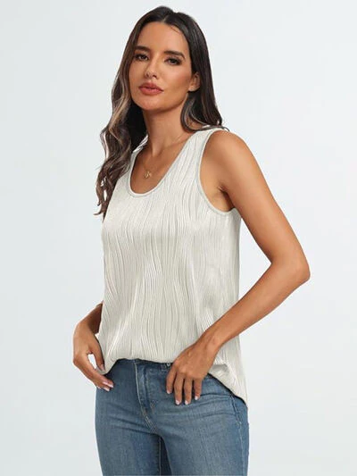 Round Neck Wide Strap Tank - Image 17