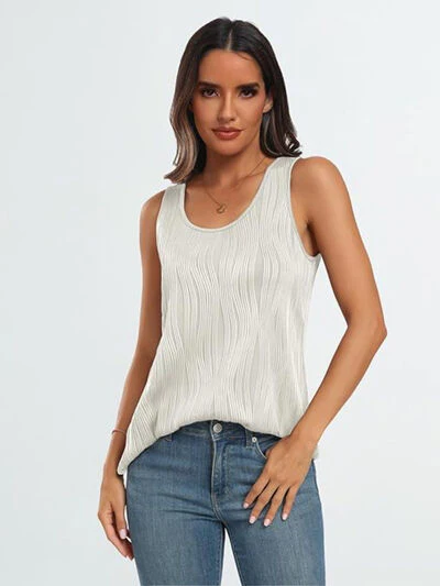 Round Neck Wide Strap Tank - Image 18