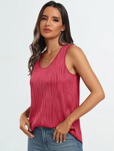 Round Neck Wide Strap Tank - Image 2
