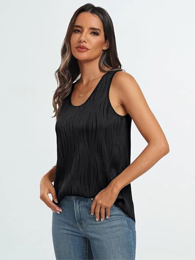 Round Neck Wide Strap Tank - Image 20