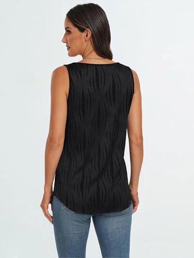 Round Neck Wide Strap Tank - Image 21