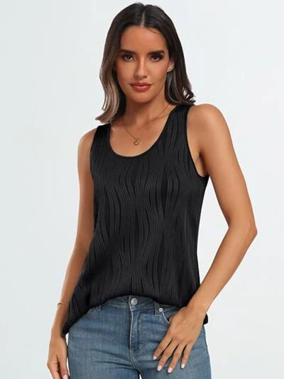 Round Neck Wide Strap Tank - Image 22