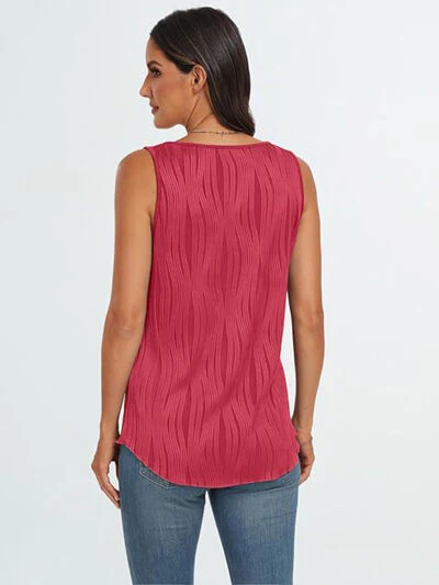 Round Neck Wide Strap Tank - Image 3