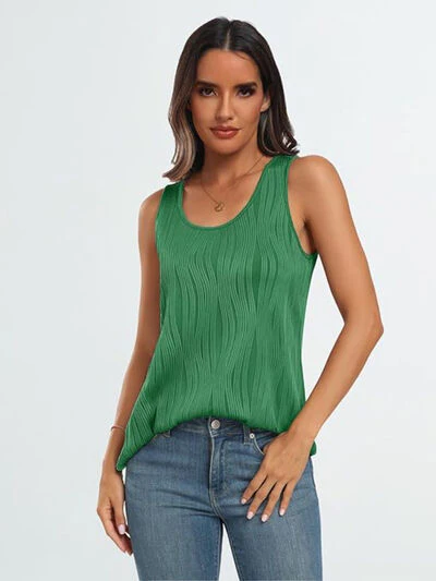 Round Neck Wide Strap Tank - Image 5