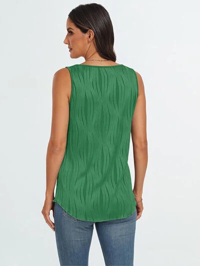 Round Neck Wide Strap Tank - Image 6