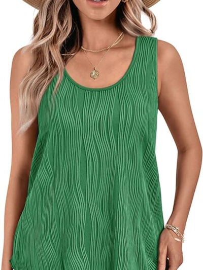 Round Neck Wide Strap Tank - Image 7