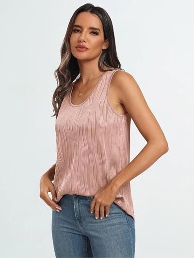 Round Neck Wide Strap Tank - Image 9